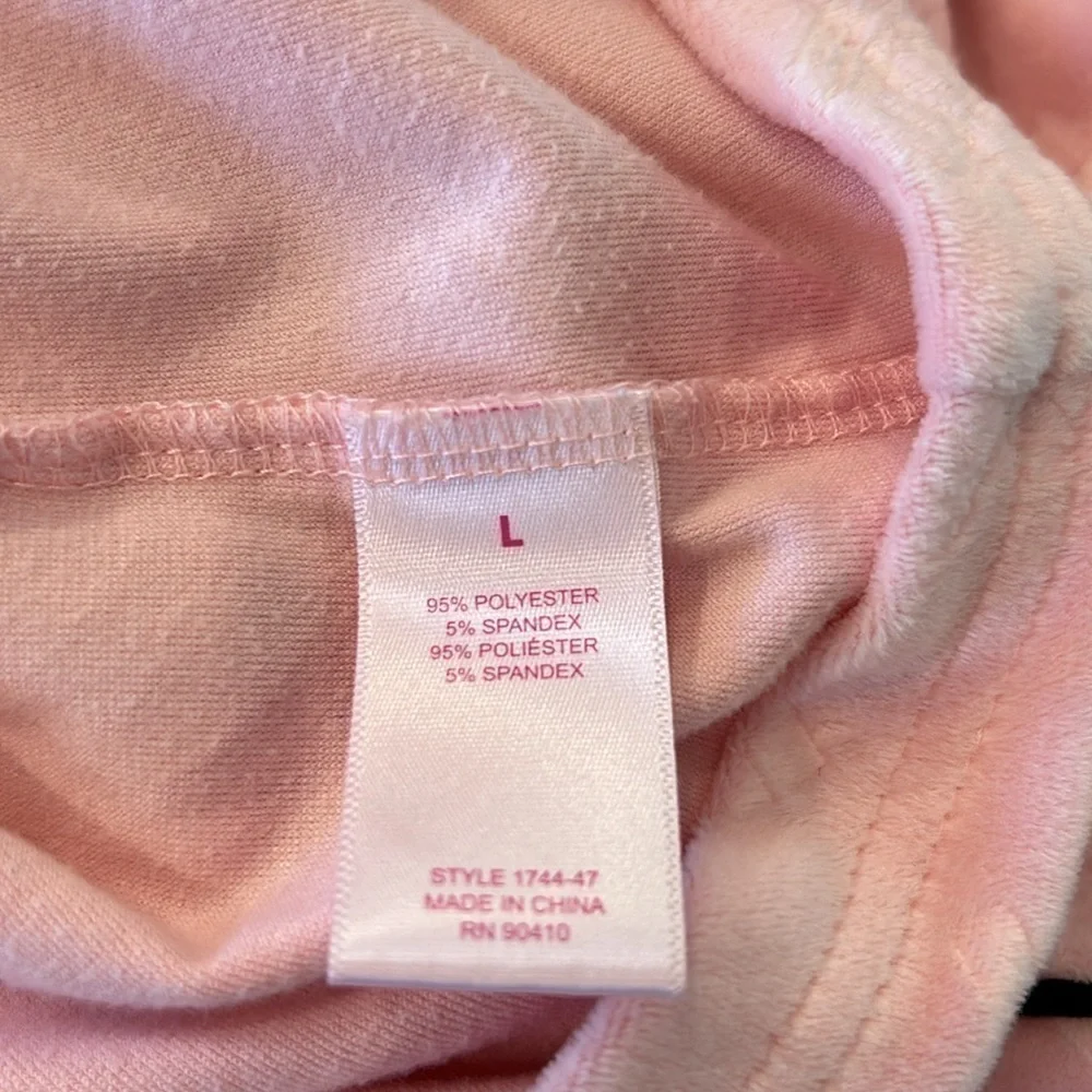 Juicy Couture Pink Polyester Button Down Blend Pajama Set Women’s Large
